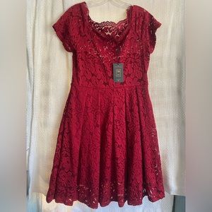 Short lace formal red dress